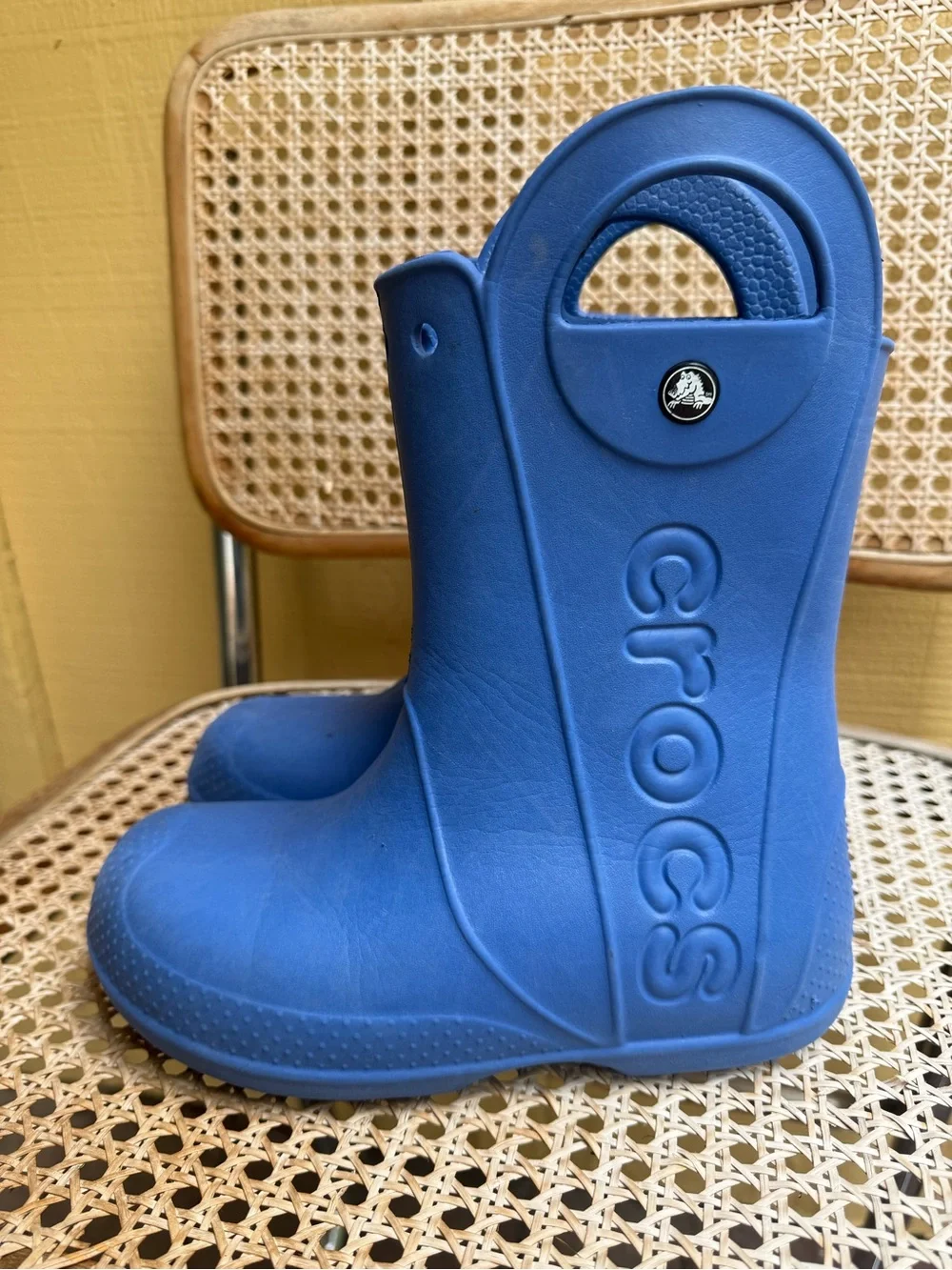 Crocs Handle It Blue Waterproof Pull On Kids Rain Boots size J3